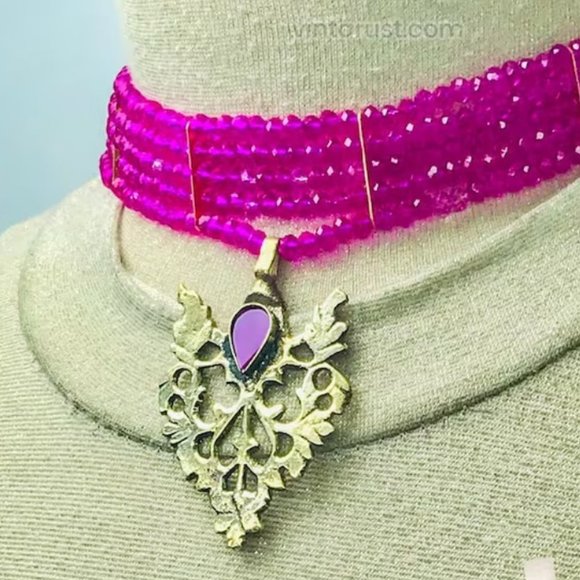 Valentine Special Sale, Beaded Jewelry Set, Beads With Brass Motif Jewelry Set, - Picture 9 of 9